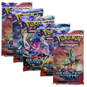 Pokemon Karmesin & Purpur Gewalten der Zeit - 5x Booster je 10x Sammelkarten