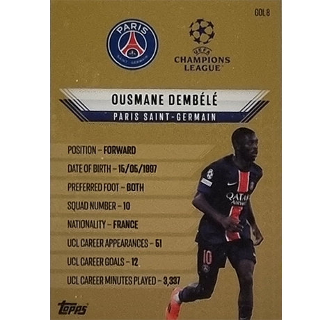 Topps Champions League EXTRA Match Attax 2024-2025 / GOL 8 OUSMANE DEMBELE / GOLD EDGE – Bild 2