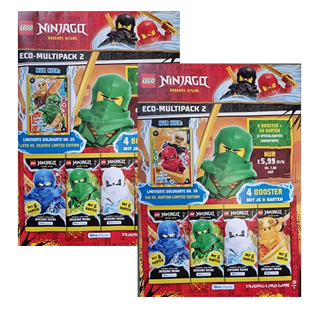 LEGO Ninjago Trading Cards Serie 9 Dragons Rising - 1x Multipack 2 Set beide Multipack mit LE29 und LE30