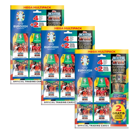 Topps UEFA EURO 2024 Match Attax Trading Cards – 3x ULTRA Mega Multipack