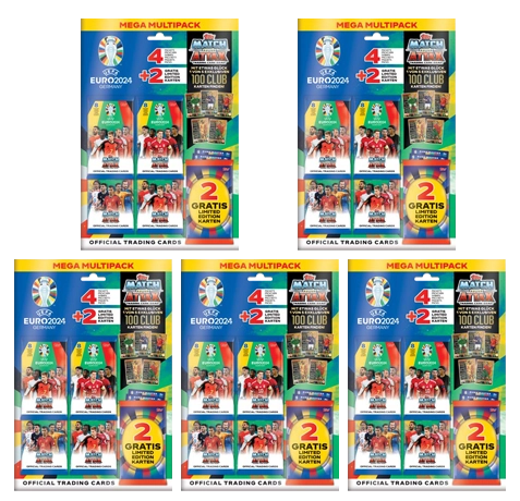 Topps UEFA EURO 2024 Match Attax Trading Cards – 5x ULTRA Mega Multipack