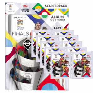 Topps UEFA Nations League 2022/23 Sticker - Starterpack + 10x Stickertüten