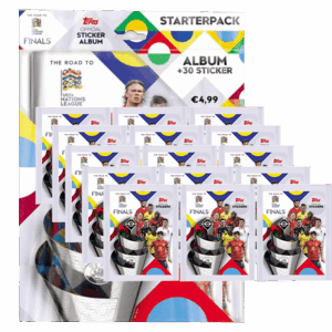 Topps UEFA Nations League 2022/23 Sticker - Starterpack + 15x Stickertüten