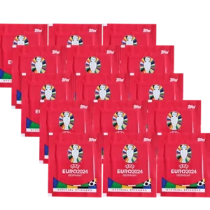 Topps UEFA EURO 2024 Sticker Kollektion (SWISS VERSION) Rote Sticker Variante – 15x Stickertüten