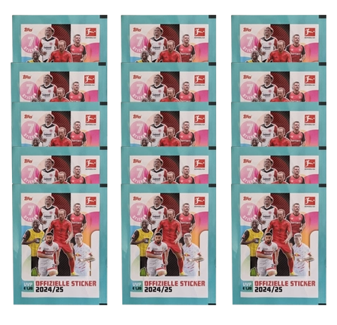 Topps Bundesliga Sticker Saison 2024/2025 / 1x Sammelalbum inkl 15x Stickertüten – Bild 2