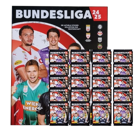 Panini Bundesliga Österreich Sticker 2024/25 / 1x Sammelalbum inkl 20x Stickertüten